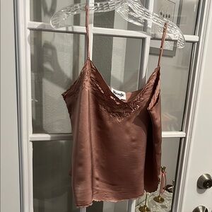 Rouje Brown Asymmetrical Camisole Top